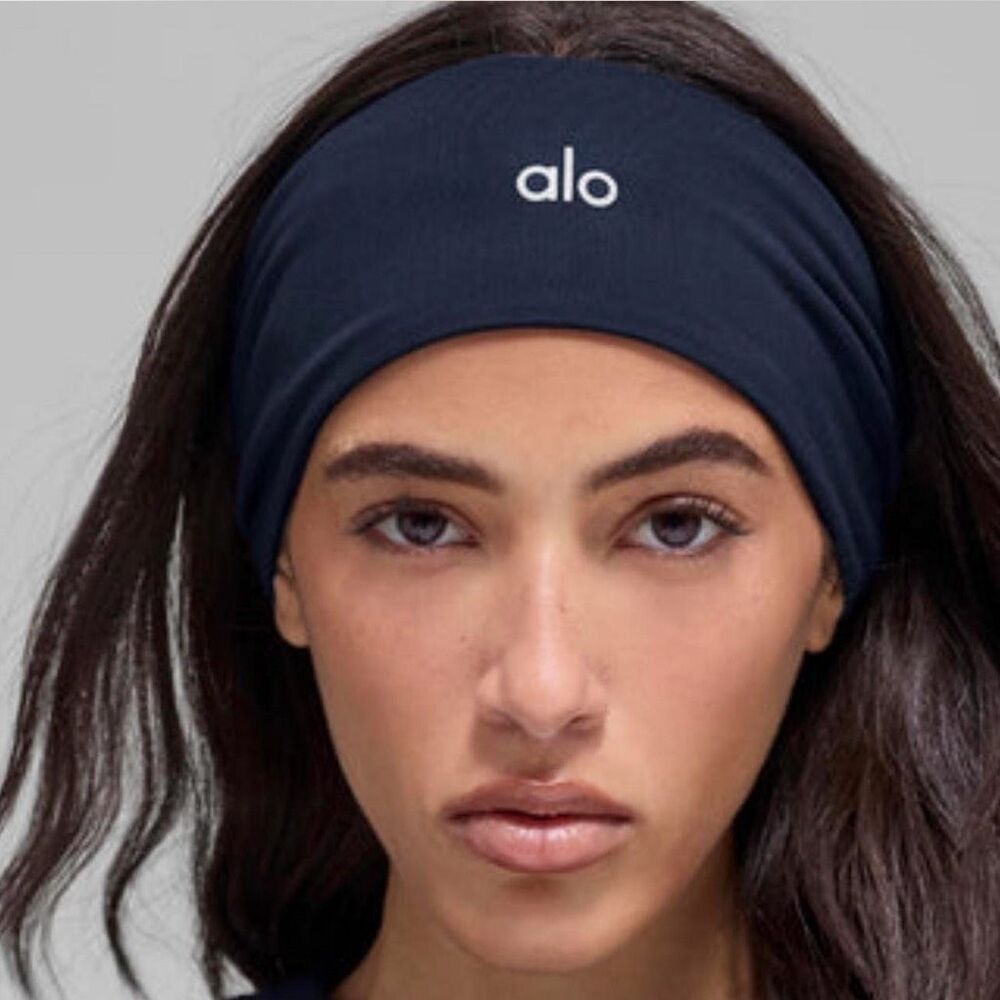 Alo Conquer Performance Navy Blue Headband New